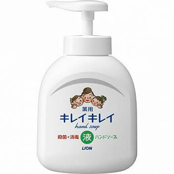 LION Жидкое мыло для рук "KireiKirei" с антибактериальным эффектом с маслом розмарина для всей семьи с фруктово-цитрусовым ароматом 250 мл (дозатор)