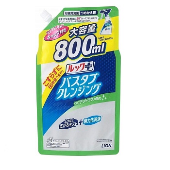 LION Чистящее средство для ванной комнаты "Look Plus" быстрого действия (с ароматом цитруса) 800 мл, мягкая упаковка с крышкой