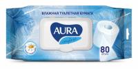 Влажная туалетная бумага Aura ultra comfort с крышкой 80 шт