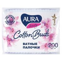 Aura ватные палочки в пакете 200 шт.