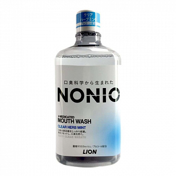 LION Ежедневный зубной ополаскиватель "Nonio" с длительной защитой от неприятного запаха (аромат трав и мяты) 1000 мл