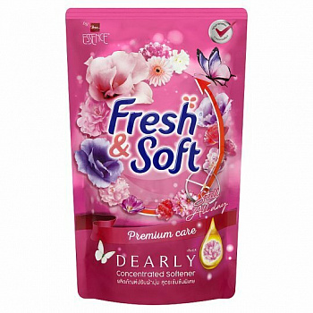 LION "Essence Fresh & Soft" Кондиционер для белья "Dearly" концентр. (мяг.уп.) 500 мл