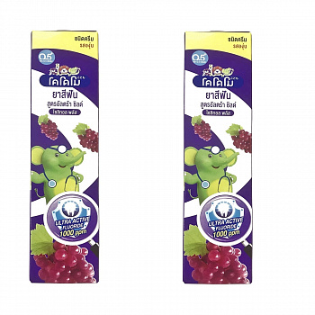 Набор LION Thailand Kodomo паста зубная для детей с 6 месяцев с ароматом винограда, 65 г - 2 упаковки