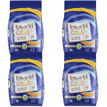НАБОР Стиральный порошок Burti Color, для цветного и тонкого белья, 1,5 кг 4шт НАБОР