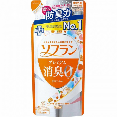 Lion Soflan Premium Aroma Soap Кондиционер для белья с ароматом свежести и цветов 420 мл.