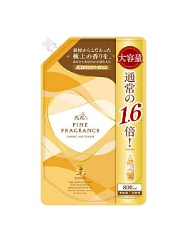 Nissan FaFa Fine Fragrance Beaute Парфюмированный кондиционер-ополаскиватель для белья, с ароматом свежей зелени, персика, магнолии, сандалового дерева и кедра, мягкая упаковка с крышкой, 800 мл.