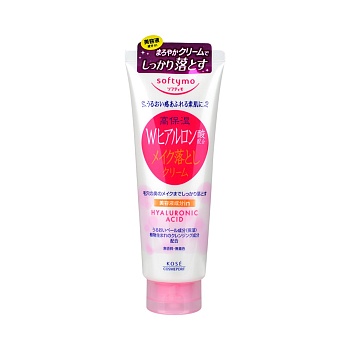 KOSE Крем очищающий "Softymo" для удаления макияжа увлажняющий с W-гиалуроновой кислотой 210 г