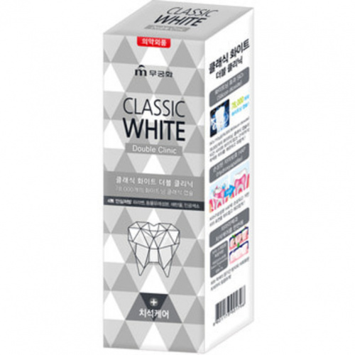 Mukunghwa Зубная паста «Classic White» Отбеливающая зубная паста двойного действия с микрогранулами, аромат мяты 110 г