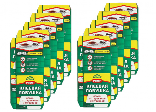 Набор Argus PROF клеевая ловушка от тараканов, домик от тараканов и муравьев (10 штук)