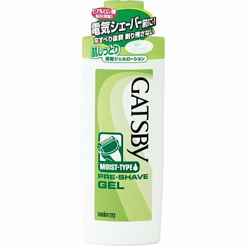 Mandom Gatsby Pre-shave Gel Moist Type Смягчающий и увлажняющий гель для использования перед бритьем электробритвой с гиалуроновой кислотой 140 мл