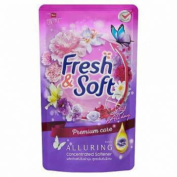 LION "Essence Fresh & Soft" Кондиционер для белья "Alluring" концентр. (мяг.уп.) 500 мл