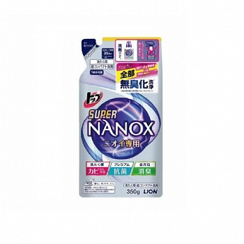 LION Гель для стирки "TOP Super NANOX" (концентрат для контроля за неприятными запахами) МУ 350 г