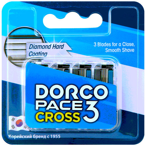 Dorco Pace CROSS 3 (4 шт.) кассеты с 3 лезвиями для станка CROSS, TRC 1040