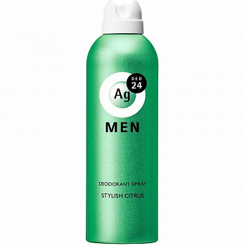 SHISEIDO "Ag DEO24" Мужской спрей дезодорант-антиперспирант с ионами серебра с ароматом цитрусов 180 г