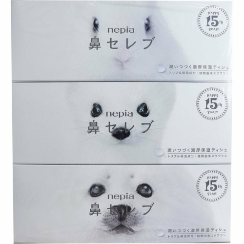 NEPIA "Funny Noses" Бумажные двухслойные салфетки 200 шт. (упаковка из 3 коробок)