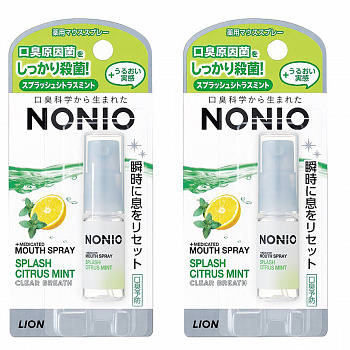 НАБОР Спрей для свежего дыхания Lion Nonio Splash Citrus Mint с ароматом цитрусовых и мяты, 5 мл - 2 штуки