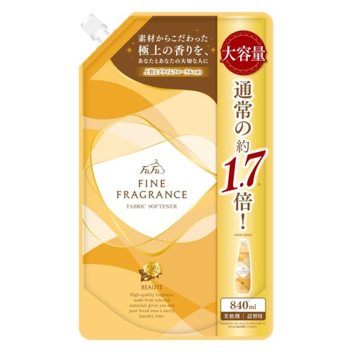 Nissan FaFa Антистатический кондиционер FaFa Fine Fragrance "Beaute" для белья с ароматом цветов, мускуса и сандалового дерева 840 мл, мягкая упаковка с крышкой