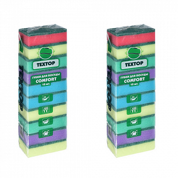 Набор Губки для мытья посуды Textop COMFORT 20 шт (2 уп. по 10шт)