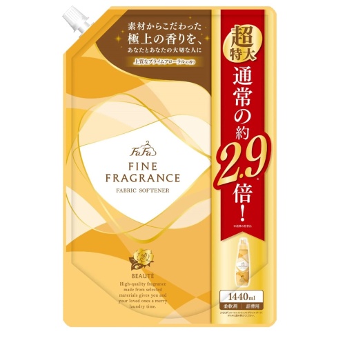 Nissan FaFa Антистатический кондиционер FaFa Fine Fragrance "Beaute" для белья с ароматом цветов, мускуса и сандалового дерева, мягкая упаковка с крышкой 1440 мл