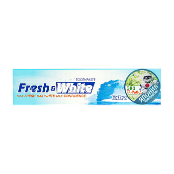 LION Thailand Fresh & White Паста зубная отбеливающая супер прохладная мята 160 г