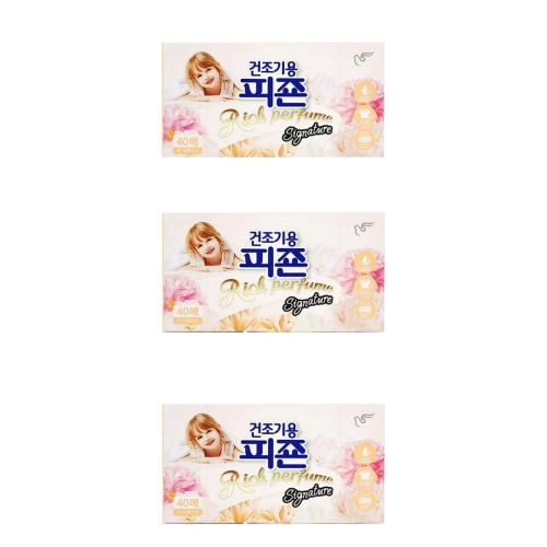 Набор Кондиционер для белья Pigeon Rich Perfume, аромат "Фиеста", салфетки для сушки белья в сушильной машине, 3 упаковки по 40шт