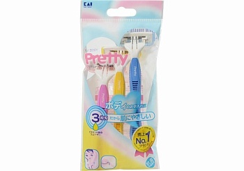 Kai-Razor Одноразовый женский бритвенный станок со смазывающей полоской и тройным лезвием
