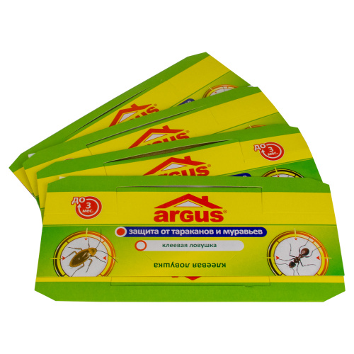 Argus клеевые ловушки от тараканов с приманкой-аттрактантом 4 шт