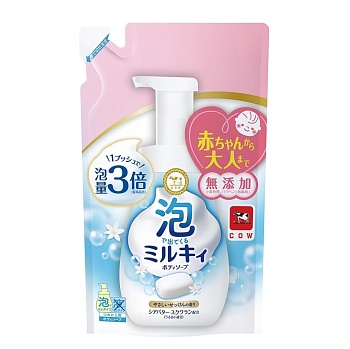 COW Увлажняющее жидкое мыло-пенка для тела с ароматом цветочного мыла «Milky Body Soap» 450 мл