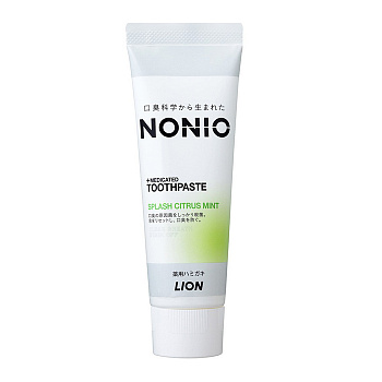 Lion Зубная паста отбеливающего и длительного освежающего действия с мятно-цитрусовым вкусом LION "Nonio" 130 г
