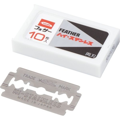 Feather Сменные двухсторонние лезвия (с платиной) "FEATHER Flamingo T" 10 лезвий