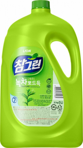 LION Средство для мытья посуды, фруктов, овощей "Chamgreen - Зеленый чай" 3100 г