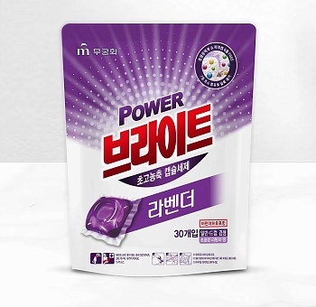 Mukunghwa Жидкое средство для стирки "Power Bright Ultra-Concentrated Capsules" («Лаванда»/ультраконцентрированное/капсулы) 30 шт.