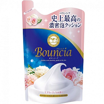 Cow Bouncia Увлажняющее мыло для тела со сливками и коллагеном, с ароматом роскошного букета, мягкая упаковка, 400 мл