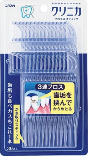 Lion Зубная нить Lion Clinica, тройная, с держателем, 30 шт