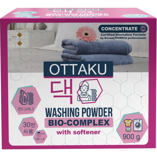 OTTAKU BIO-COMPLEX Концентрированный универсальный стиральный порошок с кондиционером, 900 г
