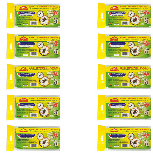 Набор Клеевая ловушка для тараканов ARGUS Домик 4шт 10 упаковок