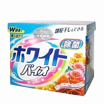 Nihon Detergent  Стиральный порошок "White Bio Plus Antibacterial" (с кондиционером, цветочный аромат) 0,8 кг