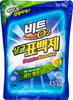 LION BEAT O2 Кислородный отбеливатель, порошок, 1,5 кг