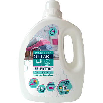 OTTAKU 5in1 EFFECT Концентрированный гель для стирки цветного белья с технологией защиты цвета, 2 л