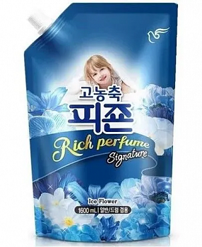 PIGEON Кондиционер для белья "Rich Perfume SIGNATURE" (парфюмированный супер-концентрат с ароматом «Ледяной цветок») 1,6 л