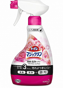 KAO Чистящее и дезодорирующее пенящееся средство "Magiсclean" для туалета с ароматом розы (спрей, для предотвращения загрязнений) 380 мл