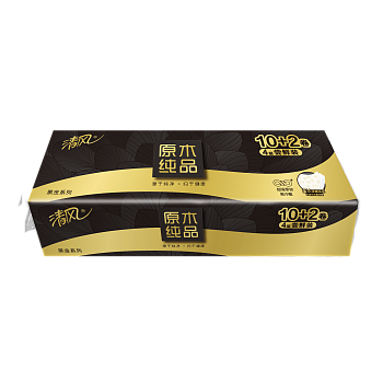Gold Hond Ye Paper Премиальная ультрамягкая туалетная бумага "Breeze Black gold" (четырёхслойная, с тиснёным рисунком) 15 м х 12 рулонов