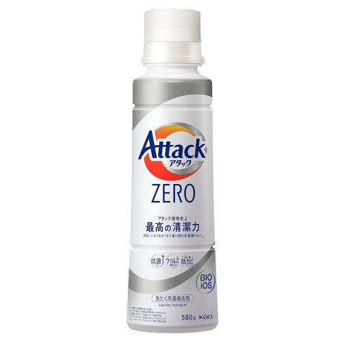 KAO Жидкое средство для стирки "Attack ZERO" (суперконцентрат, для любых типов стиральных машин) 580 г, флакон