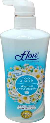 LION "Flore" Крем-гель для душа Ощущение прохлады и лёгкости (Cool & Mild Sensation) (Голубой) 450 мл
