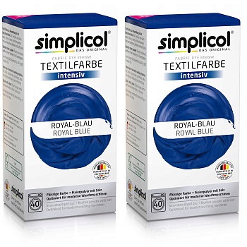 НАБОР Текстильная краска Simplicol All-in-1 INTENSIV, синяя (краска 150 мл, фиксатор 400 г), для окраш.одежды и тканей 2шт