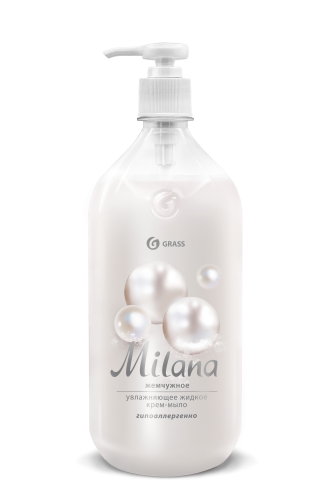 Grass Жидкое крем-мыло "Milana" жемчужное флакон 1000 мл