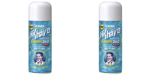 Набор Пена для бритья Feather HiShave MarineStage с морским коллагеном и экстрактом водорослей с лечебным эффектом, 260г*2шт