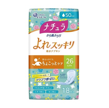 DAIO Ежедневные гигиенические прокладки "Natura Maxi" для обильных выделений с мягкой поверхностью (макси / 26 см / 50 мл) 18 шт