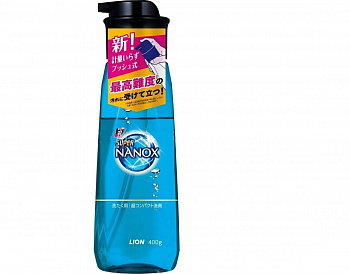 Lion Концентрированное жидкое средство для стирки белья Top Super Nanox  бутылка с помпой, аромат мыла 400 г
