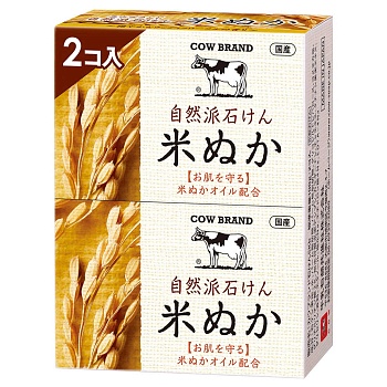 Cow Brand Натуральное увлажняющее мыло с маслом рисовых отрубей, кусок 100 г х 2 шт.